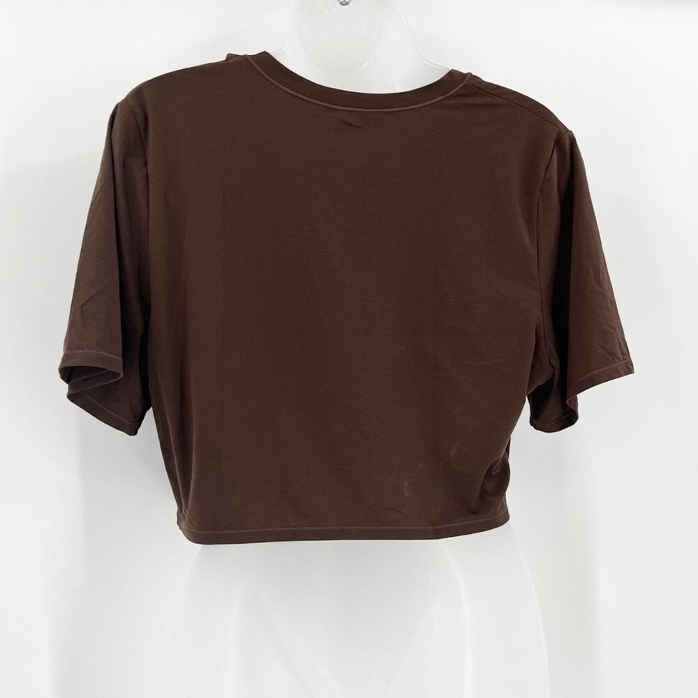 SKIMS Fits Everybody Super Cropped T-Shirt Cocoa Stretch Pullover Lounge 4X NEW - Picture 6 of 8